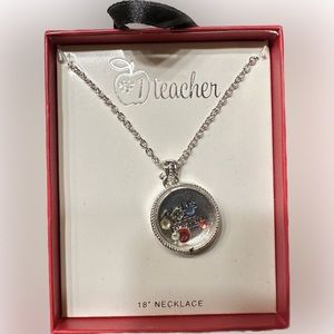 World’s Best Teacher Silver Necklace